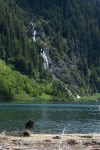 Distant Waterfalls at Goat Lake